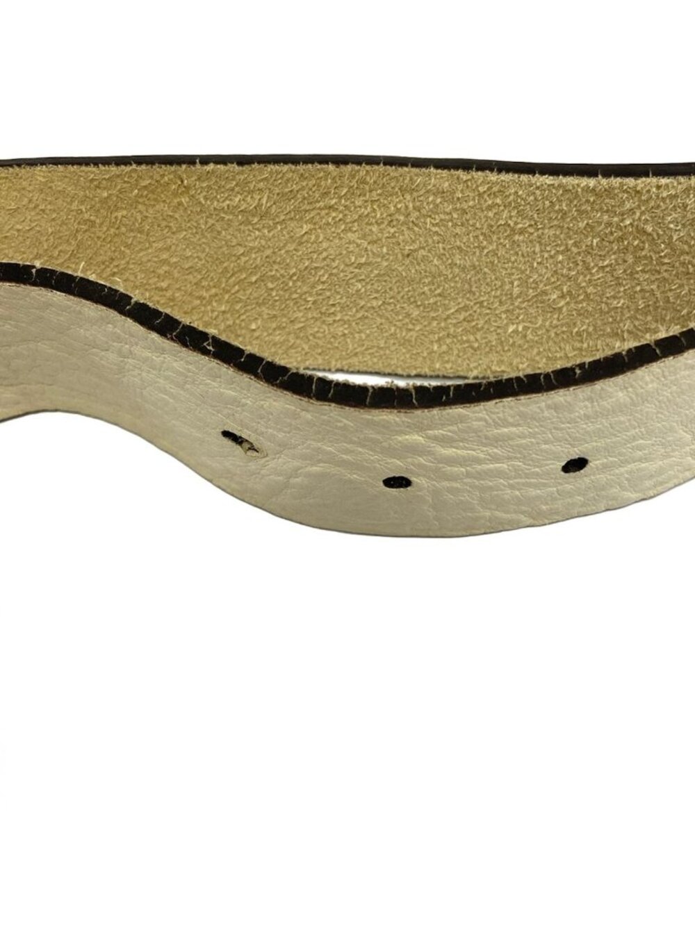 ★SOLD★ Gucci Belt 80 32 Ivory Silver Navy Scorpion Leather - Picture 6 of 6